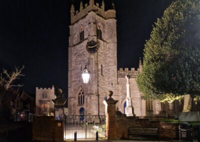 Alcester Church at night